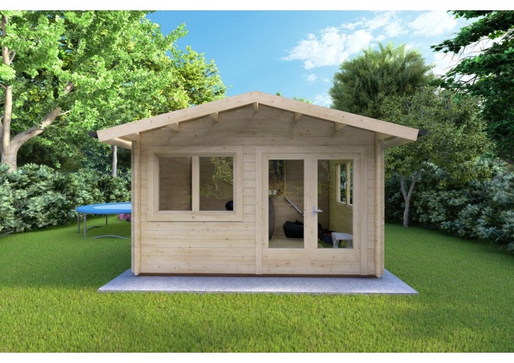 Casa in legno da giardino LELLA 4x3 44mm, vista frontale