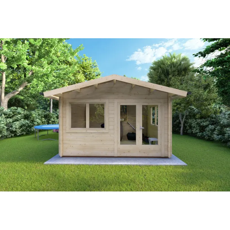 Casa in legno da giardino LELLA 4x3 44mm, vista frontale