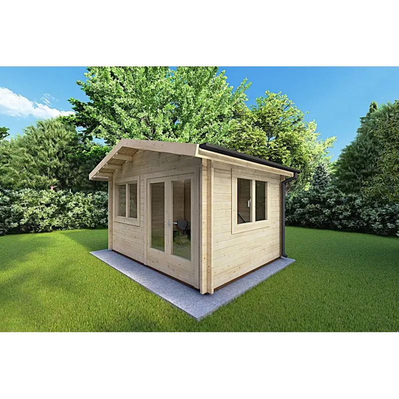 Casetta in legno LELLA 4x4 44mm, fronte lato destro