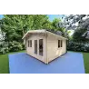 Casa in legno da giardino LELLA 4x6 44mm, fronte lato destro