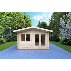 Casa in legno da giardino LELLA 4x6 44mm, vista frontale