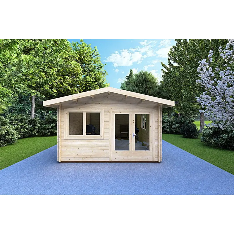 Casa in legno da giardino LELLA 4x6 44mm, vista frontale