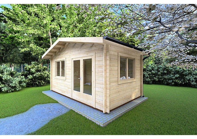Casetta da giardino LELLA 5x4 44mm, fronte lato destro