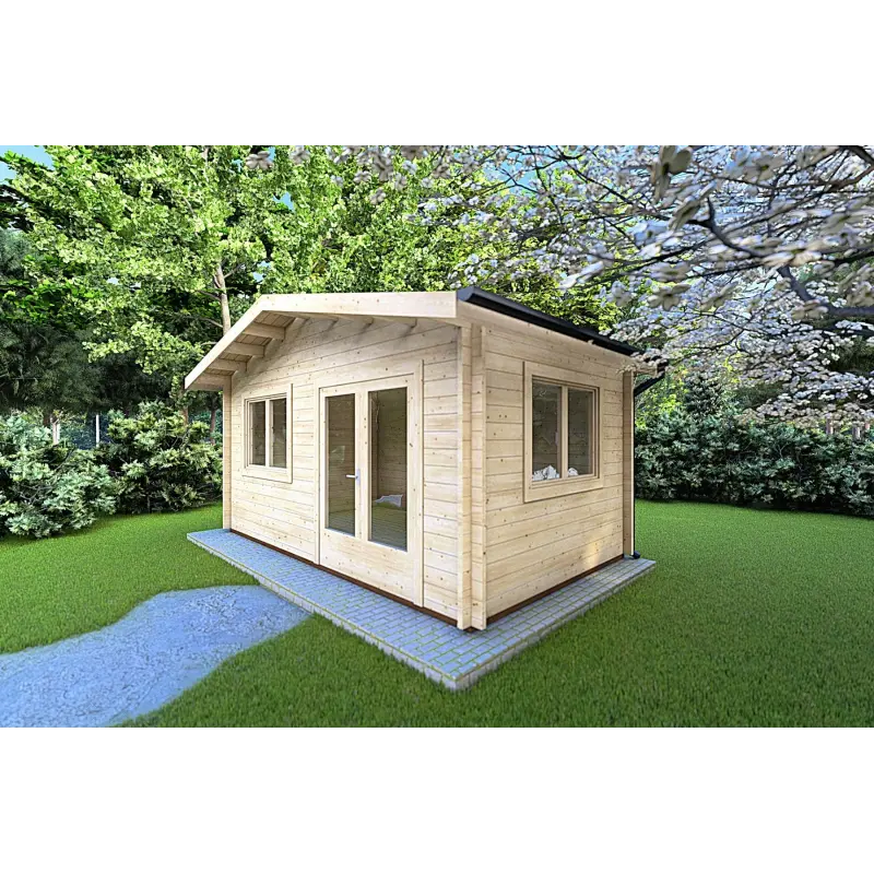 Casetta da giardino LELLA 5x4 44mm, fronte lato destro