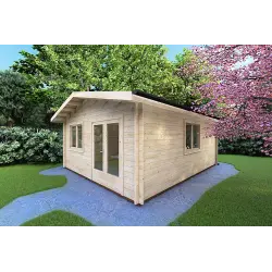 Casa in legno da giardino LELLA 5x6 44mm, fronte lato destro