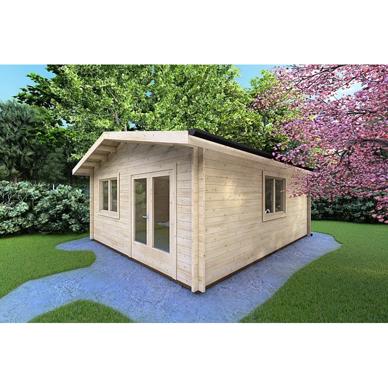 Casa in legno da giardino LELLA 5x6 44mm, fronte lato destro