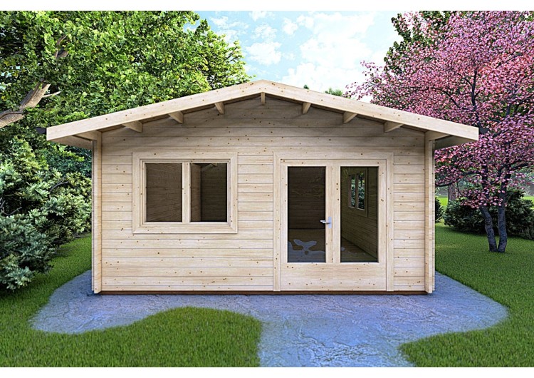 Casa in legno da giardino LELLA 5x6 44mm, vista frontale