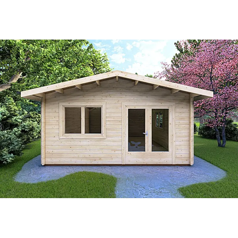 Casa in legno da giardino LELLA 5x6 44mm, vista frontale