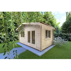 Casetta da giardino LELLA 6x4 44mm, fronte lato destro