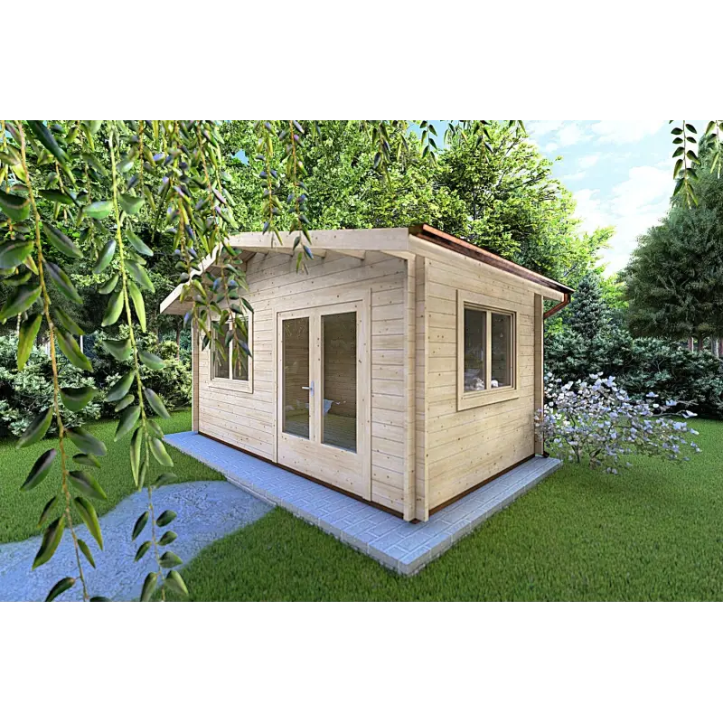 Casetta da giardino LELLA 6x4 44mm, fronte lato destro