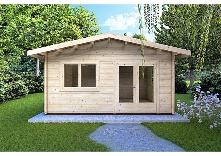 Casetta da giardino LELLA 6x4 44mm, vista frontale