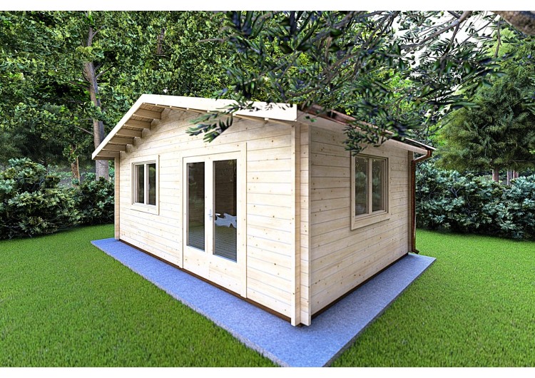 Casetta in legno LELLA 6x5 44mm, fronte lato destro