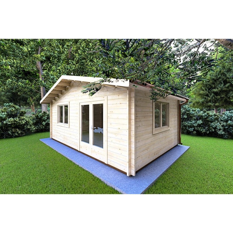 Casetta in legno LELLA 6x5 44mm, fronte lato destro