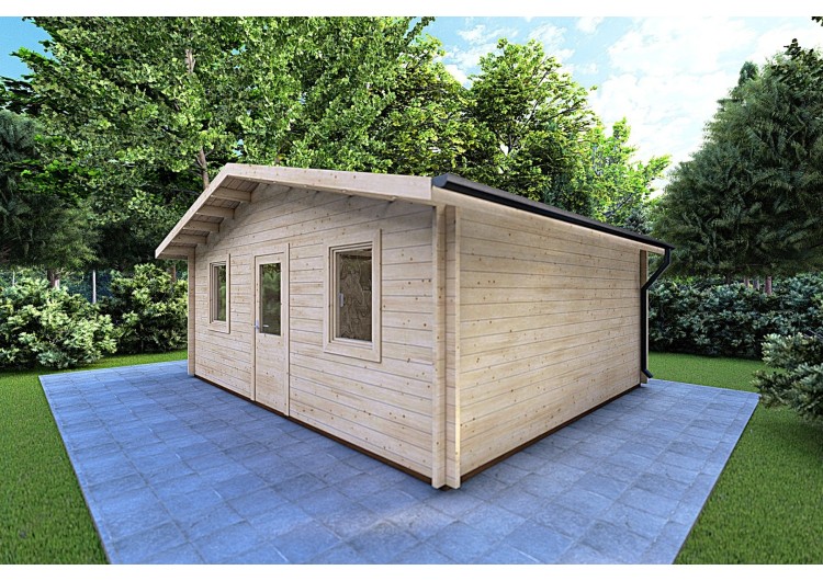 Casetta in legno CHIARA 6x4 44mm, fronte lato destro