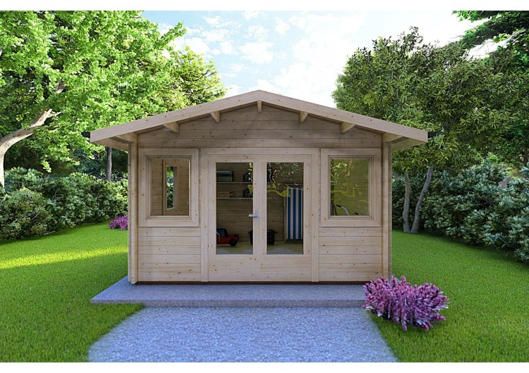Casetta da giardino ARIZONA 4x3 44mm, vista frontale