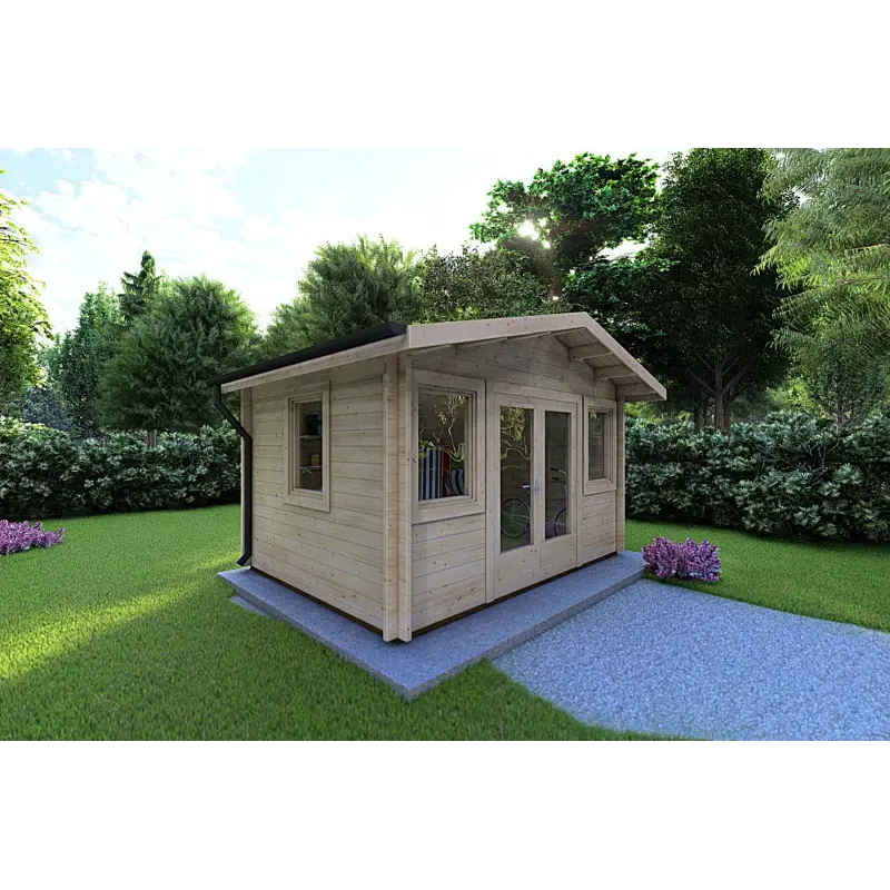 Casetta da giardino ARIZONA 4x3 44mm, fronte lato sinistro