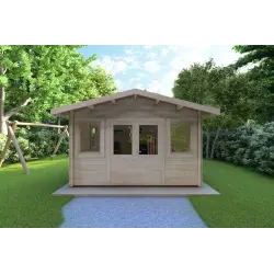 Casa in legno da giardino ARIZONA 4x4 44mm, vista frontale