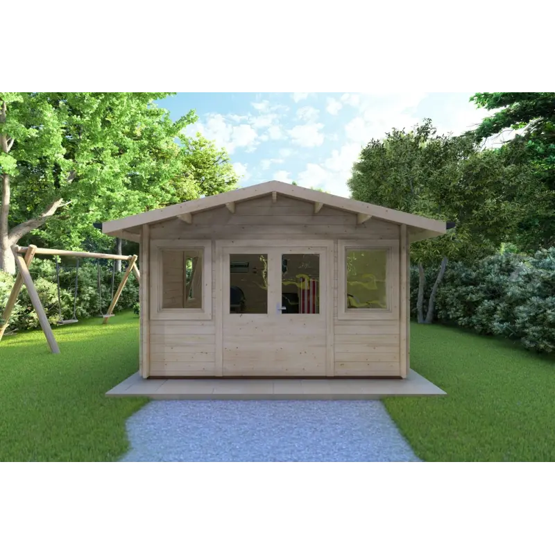 Casa in legno da giardino ARIZONA 4x4 44mm, vista frontale