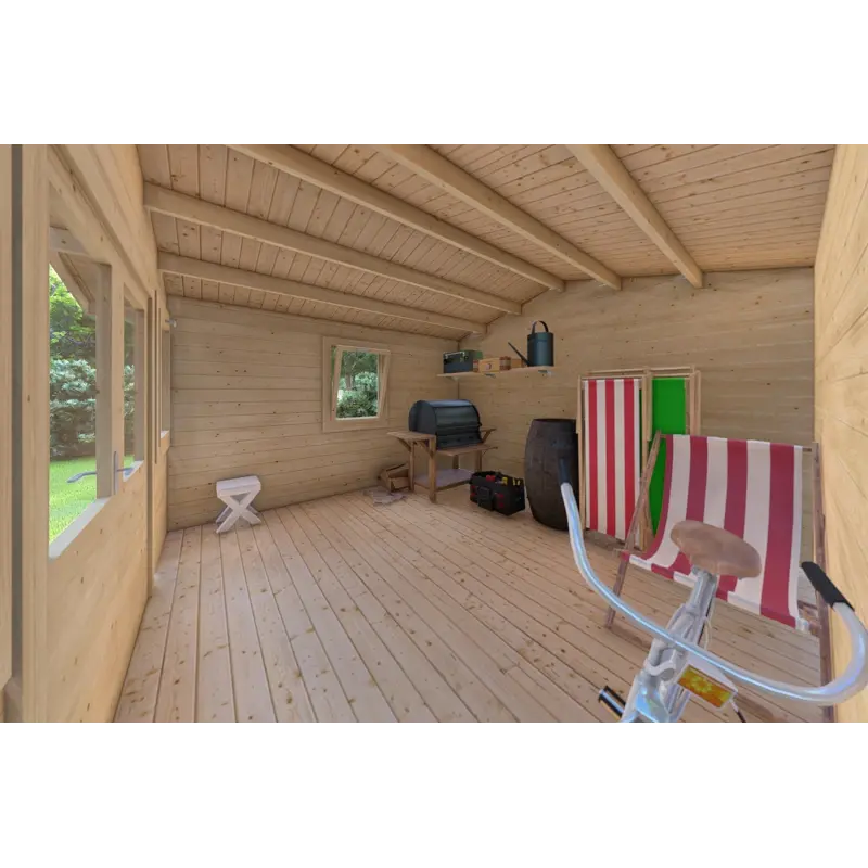 Casa in legno da giardino ARIZONA 4x4 44mm, interno
