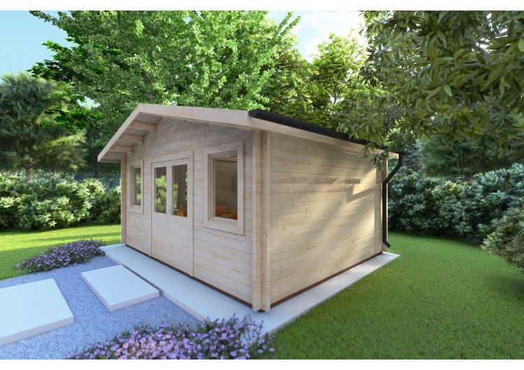 Casetta in legno ARIZONA 5x4 44mm, fronte lato destro