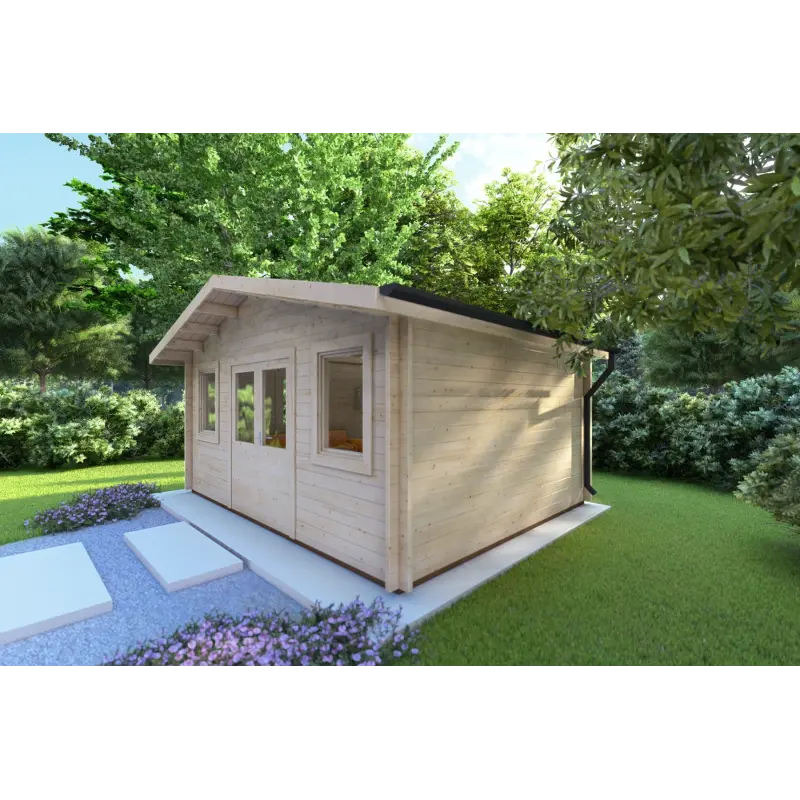 Casetta in legno ARIZONA 5x4 44mm, fronte lato destro