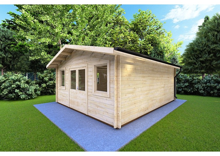 Casetta da giardino ARIZONA 5x6 44mm, fronte lato destro