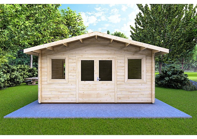 Casetta da giardino ARIZONA 5x6 44mm, vista frontale