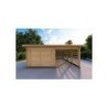 Garage di legno tettoia 6x6 44mm, vista frontale
