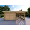 Garage di legno tettoia 6x6 44mm, vista frontale