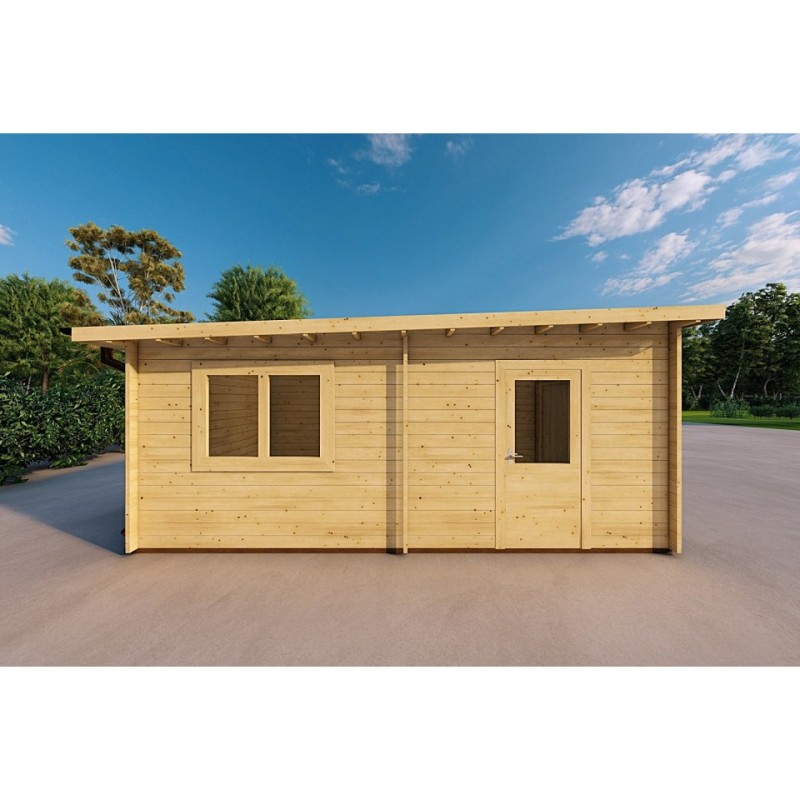Garage di legno tettoia 6x6 44mm, lato sinistro