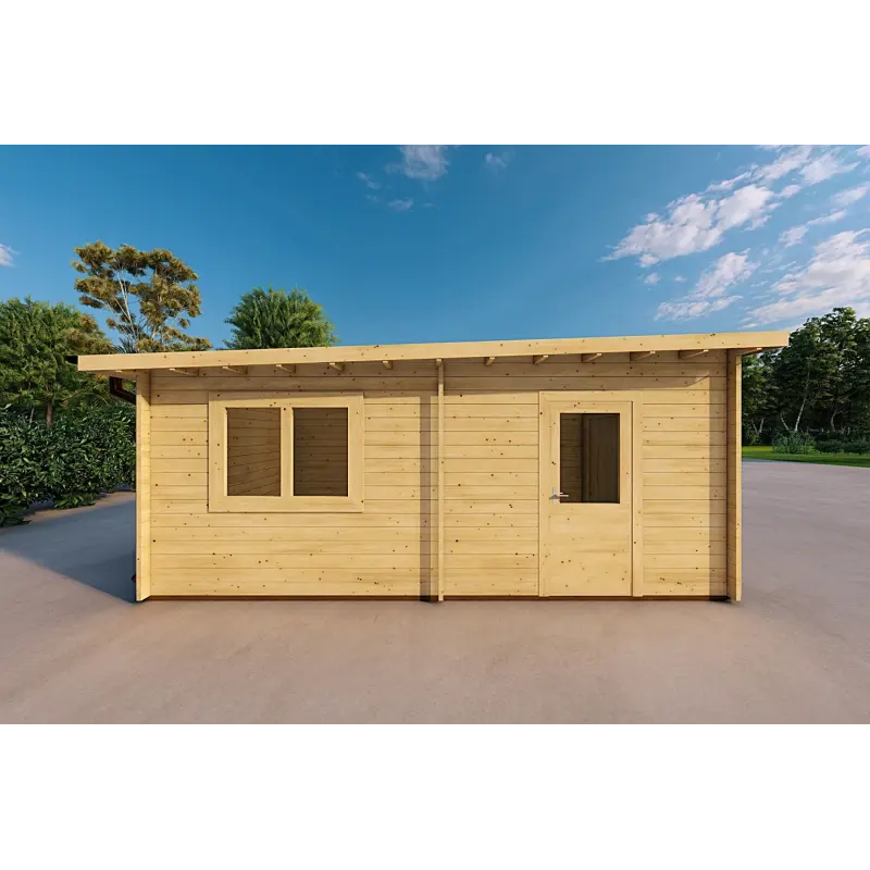 Garage di legno tettoia 6x6 44mm, lato sinistro