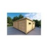 Garage di legno TRE POSTI 9x6 44mm, fronte lato destro