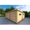 Garage di legno TRE POSTI 9x6 44mm, fronte lato destro