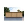 Garage di legno TRE POSTI 9x6 44mm, vista frontale