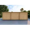 Garage di legno TRE POSTI 9x6 44mm, vista frontale