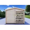 Tettoia di legno con ripostiglio e legnaia 24.69 m² 44mm, retro