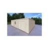 Garage di legno doppio mono falda con ripostiglio personale 9.6x6.4 44/80/30/40 mm, fronte lato destro