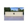 Garage di legno doppio mono falda con ripostiglio personale 9.6x6.4 44/80/30/40 mm, fronte