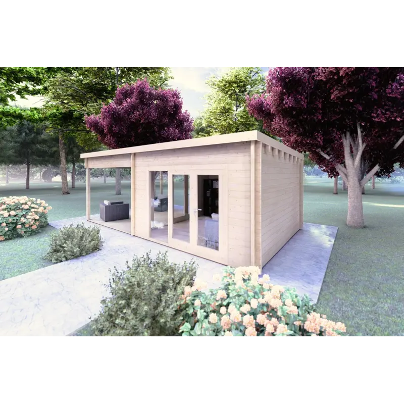 Casetta da giardino ERICA 7x4 44mm, fronte lato destro