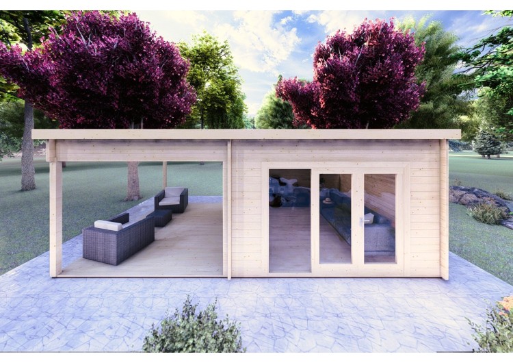 Casetta da giardino ERICA 7x4 44mm, vista frontale