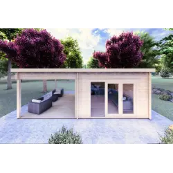 Casetta da giardino ERICA 7x4 44mm, vista frontale