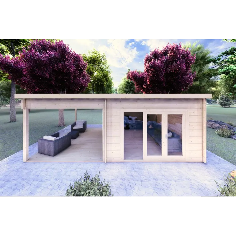 Casetta da giardino ERICA 7x4 44mm, vista frontale