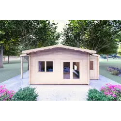 Casa in legno da giardino JASMINE 8x4 44mm, vista frontale