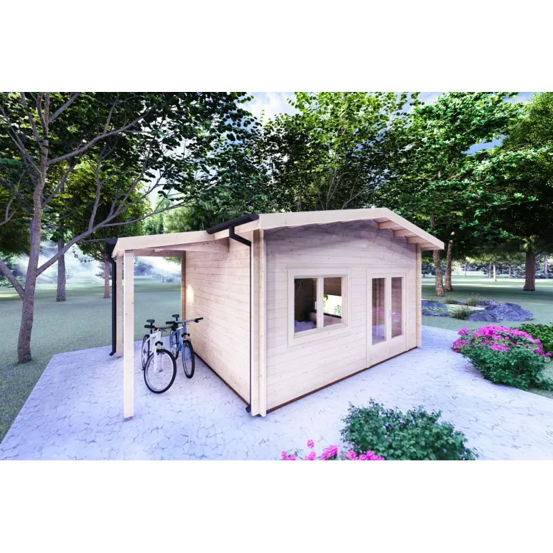 Casa in legno da giardino JASMINE 8x4 44mm, lato sinistro