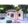 Casa in legno da giardino JASMINE 8x4 44mm, fronte lato destro