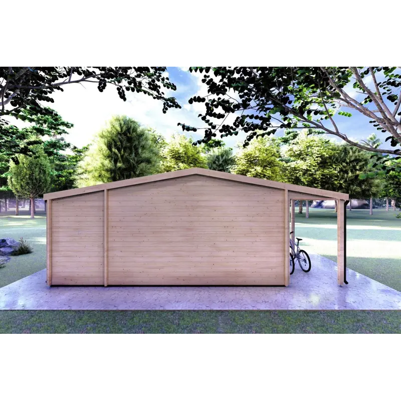 Casa in legno da giardino JASMINE 8x4 44mm, retro