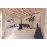 Casa in legno da giardino JASMINE 8x4 44mm, interno soggiorno