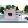 Casa in legno con patio GIANNA 6.5x5.4 44mm, lato sinistro