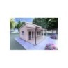 Casa in legno con patio GIANNA 6.5x5.4 44mm, fronte lato sinistro