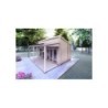 Casa in legno con patio GIANNA 6.5x5.4 44mm, fronte lato destro